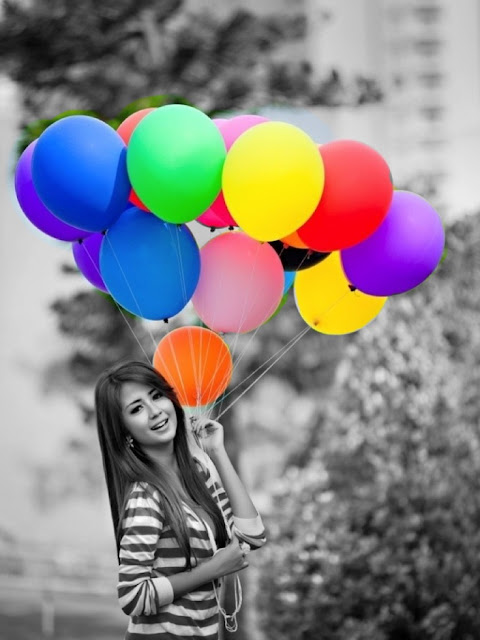 selective balloon colors girl photos