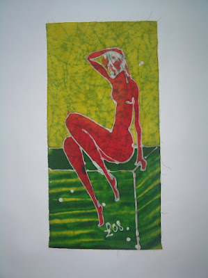 zorica, đuranić, duranic, batik, canvas, paintings, gallery, art, act, red woman, red naked woman