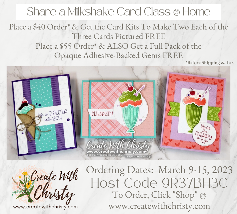 Share a Milkshake Free Card Class @ Home Going on Now!