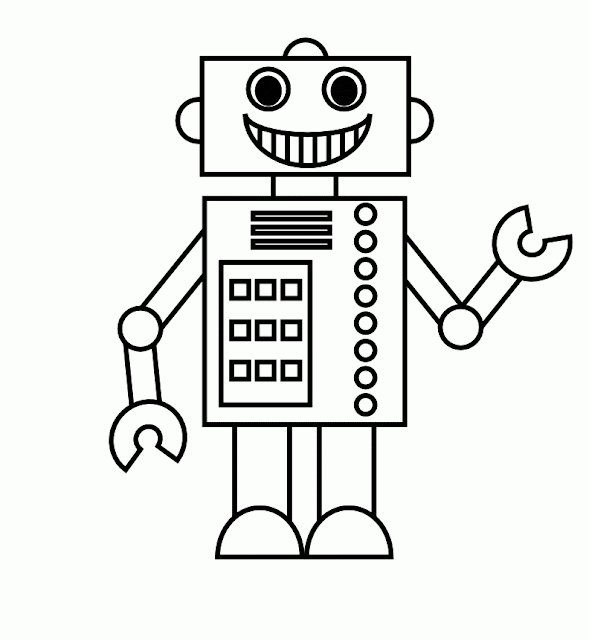 High quality robot coloring page