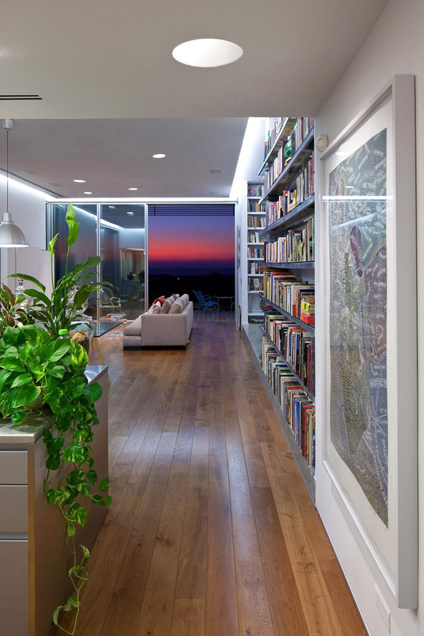 library room in architecture overlloking the Mediterranean Sea