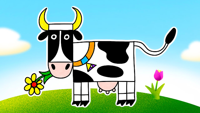 how-draw-cow-learn-fun-farm-animals-basic-geometric-shapes-easy-kindergarten-art-project-kids-school-children-early-childhood-abc-drawings-activity