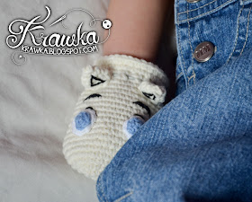 Krawka: Moomin and Snorkmaiden anti scratch gloves for infants FREE PATTERN