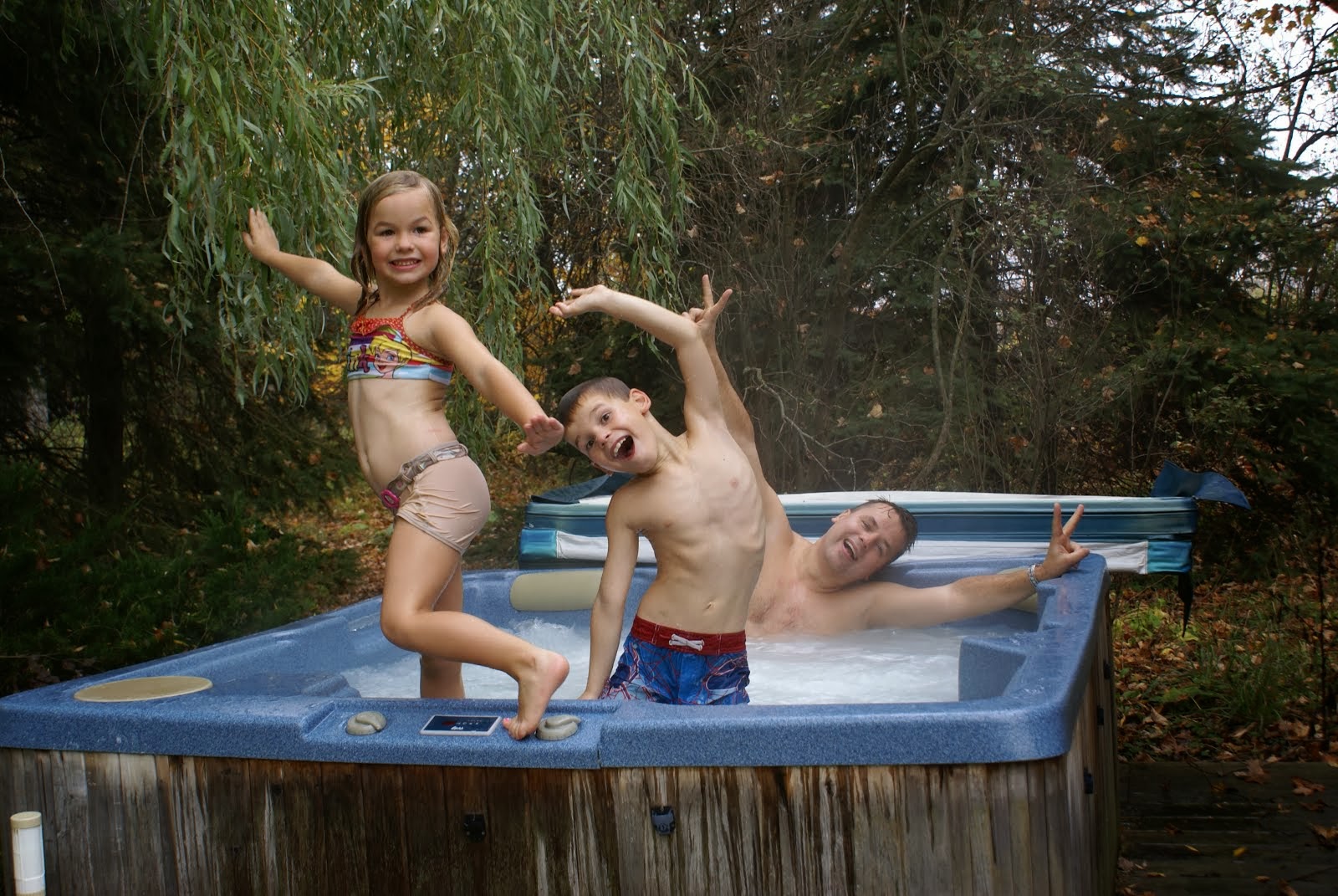 In onze school hottub