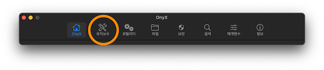 OnyX의 초기화면