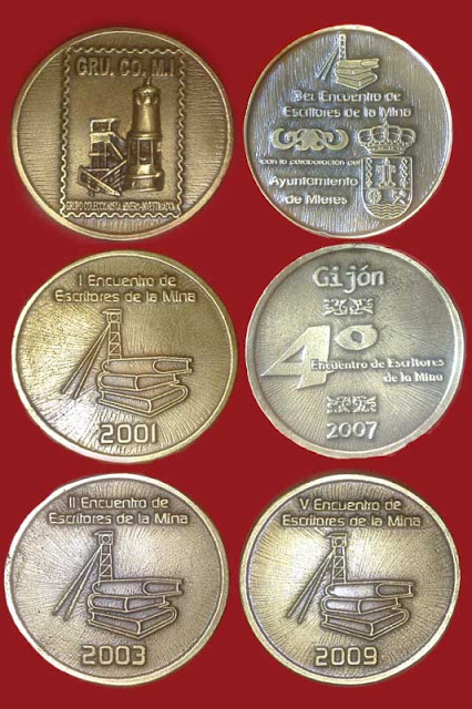 medallas, encuentros, escritores, mina