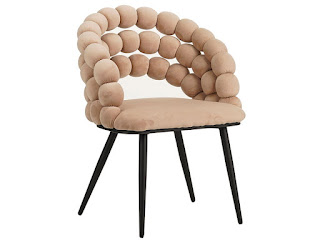 Sillon comedor diseño moderno tapizado Beige