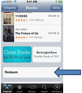 Como resgatar o codigo iTunes Store EUA em iPhone Livros