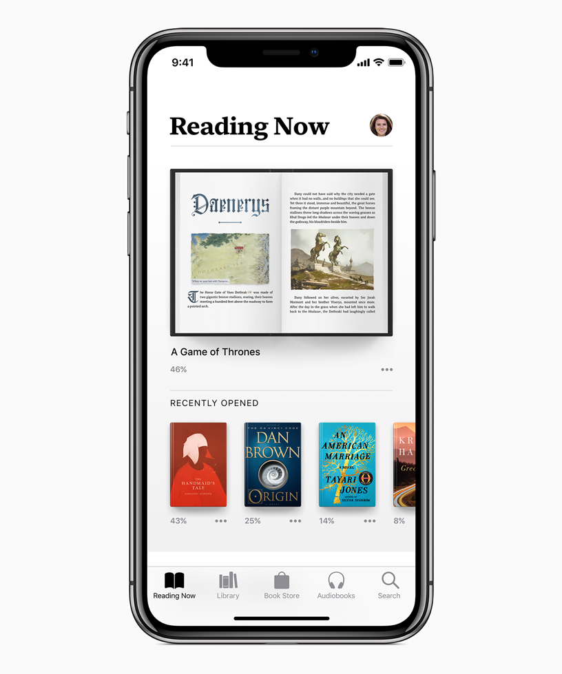 écran iphone montrant apple books