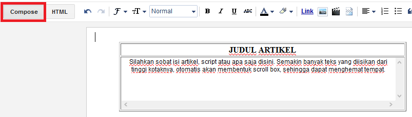 Cara Sederhana Membuat Kotak Scroll Keren dengan Adanya Judul Di Atas Kotaknya Pada Postingan Blog