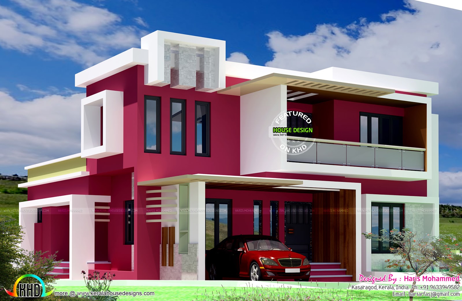  Box  type  contemporary home  Kerala home  design and floor 