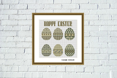 Easter ornament cross stitch pattern