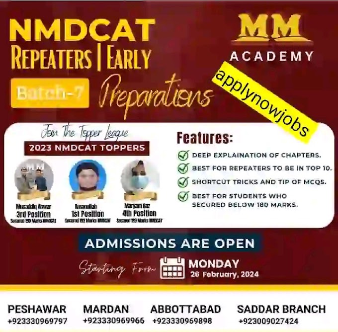 NMDCAT Success Awaits: Enroll in MM Academy's Early Batch-7!