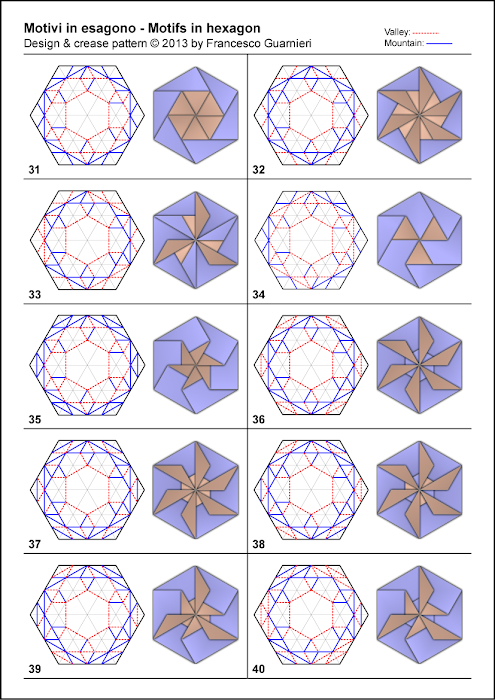 Pag. 4, origami CP e risultati Motivi in esagono By Francesco Guarnieri