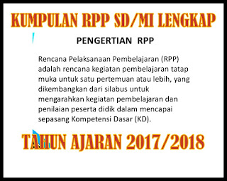 Kumpulan RPP Kurikulum 2013 SD Kelas 1,2,3,4,5,6 Lengkap Terbaru Tahun AJARAN 2017/2018