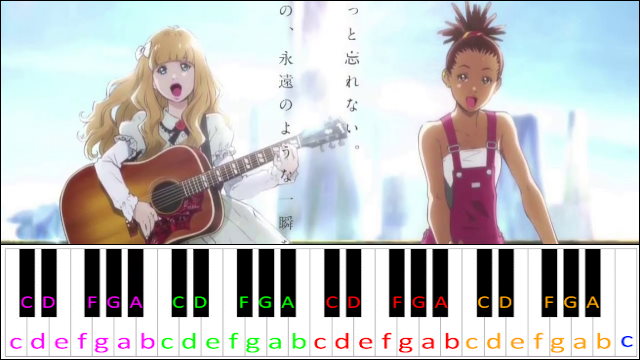 Hold Me Now (Carole & Tuesday ED) Piano / Keyboard Easy Letter Notes for Beginners