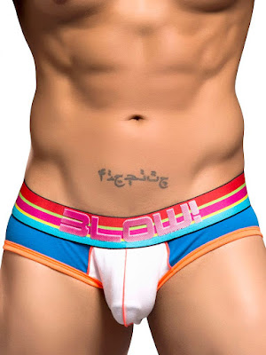 Andrew Christian Blow! Brief with Show-It Underwear Electric Blue-White Cool4guys Online Store