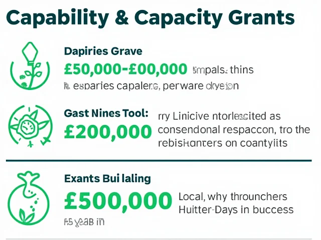 Overview of the Darwin Initiative Capability & Capacity Grants, including grant sizes, eligibility criteria, and key focus areas like biodiversity conservation, poverty reduction, and capacity building.