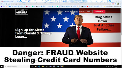 donaldjtrump dot com is a fraud website for stealing credit card numbers