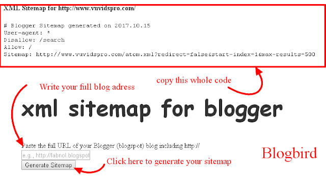 Blogger Sitemap Generate XML Sitemaps for Google and Bing