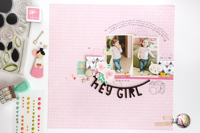 scrapbook layout "hey girl" di kushi per Scrappiamo Insieme | www.kkushi.com