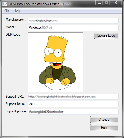 OEM Info Tool v1.3 [Portable][Cambia la información OEM en Windows Vista, 7 y 8]