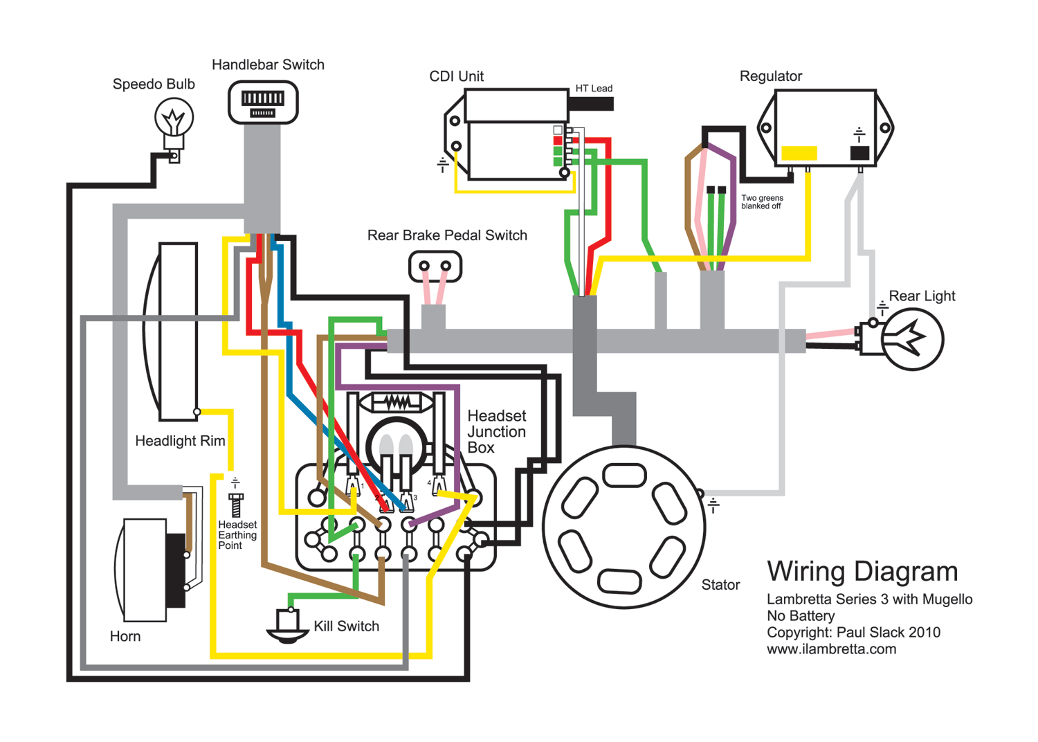 Lambretta Restoration: Wiring Diagram for Mugello 12 Volt Upgrade