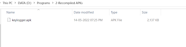 Re compiled apk