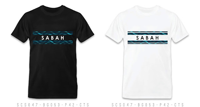 SCS047-BG053-P42-CTS Sabah T Shirt Design Sabah T shirt Printing Custom T Shirt Courier To Sabah Malaysia