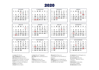 Calendario 2020 pdf