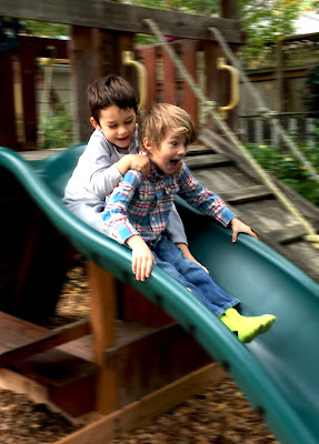 Henry & Jude on the slide