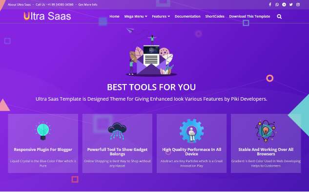 Blogger Template Ultra Saas