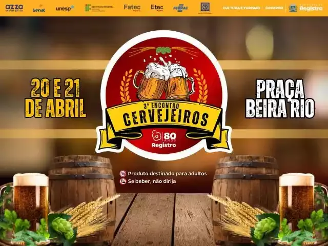 Maior evento de cerveja artesanal do Vale do Ribeira, 3 Encontro Cervejeiro de 20 a 21-4
