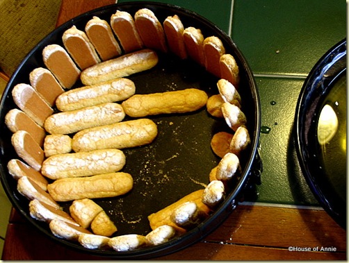 layering ladyfingers for green tea tiramisu