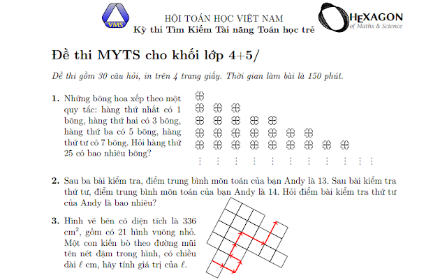 de thi toan myts lop 4, 5 nam 2016