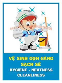 Biển báo vệ sinh gọn gàng