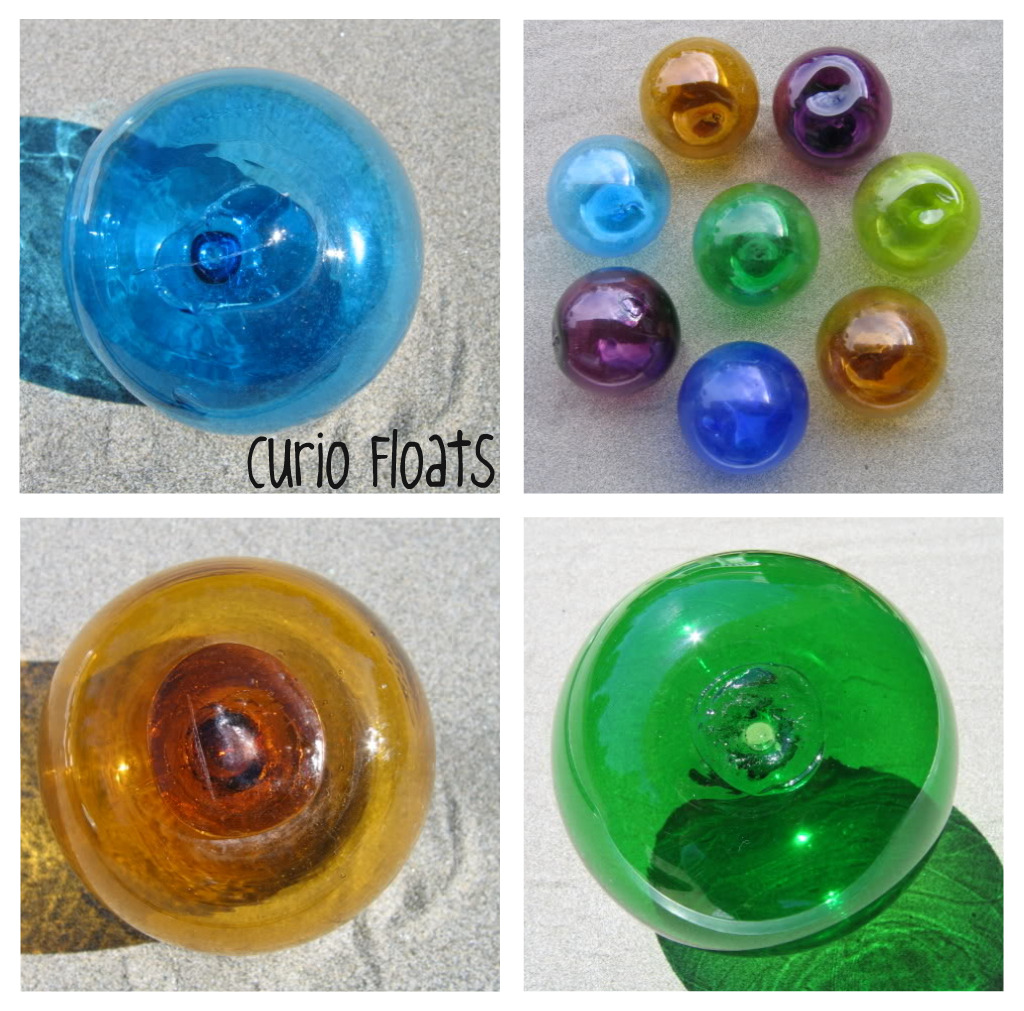 Japanese GLASS Fishing FLOATS LOT-5 Round Buoy BALLS Authentic