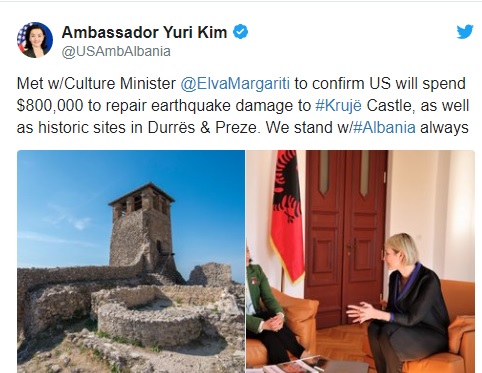 The US will provide $ 800,000 to repair the Kruja Castle