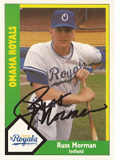 Russ Morman autographed 1990 Omaha Royals card