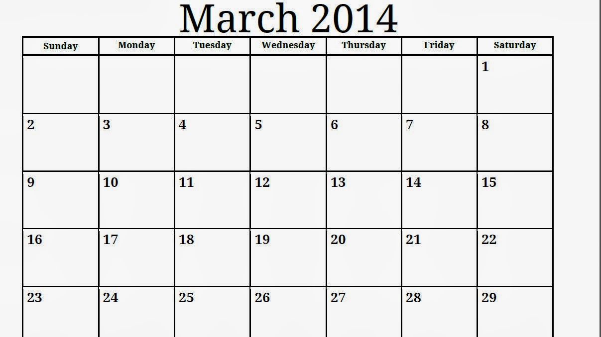 Printable Calendar 14 Blank Calendar 14 Download Calendar 14 Template Calendar 14 Free Blank March 14 Calendar Printable