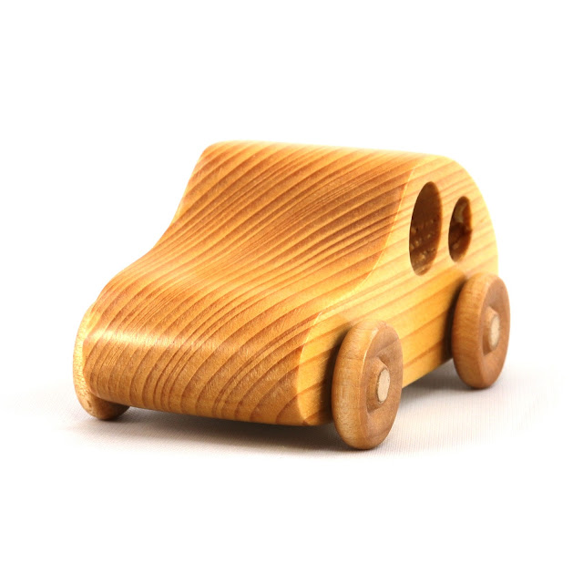 Wood Toy Car, Based on in the Play Pal Collection, Handmade and Finished with Satin Polyurethane and Amber Shellac