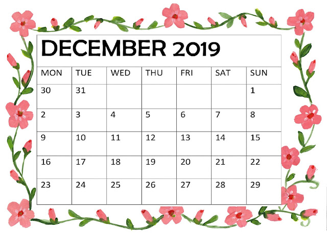  December 2020 Calendar Printable 