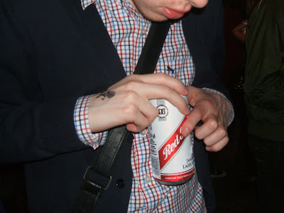 You know it's a gig when you're drinking Red Stripe