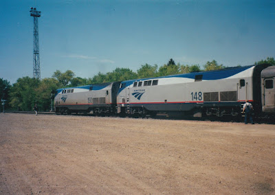 Amtrak Empire Builder at Minot, North Dakota, on December 22, 2001