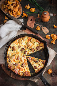 Frittata aux girolles et cantal