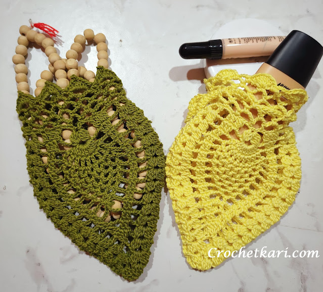 Crochet pineapple pouches