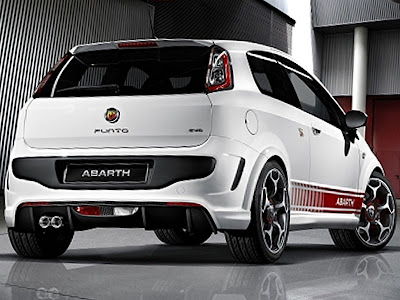 The 2011 Fiat Punto Abarth Evo with the same design as rally cars.