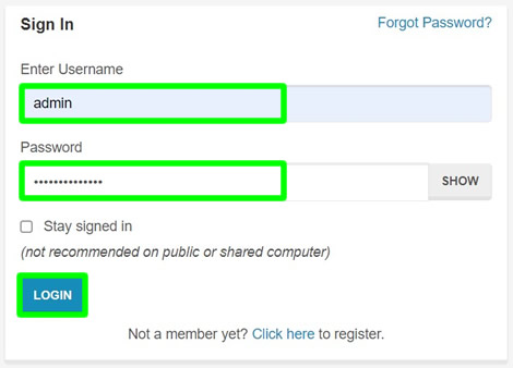 phpfusion website login admin account