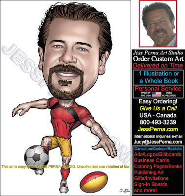 Soccer Player Caricature Drawn from a Photo