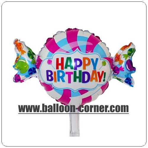 Balon Foil Happy Birthday Permen Mini